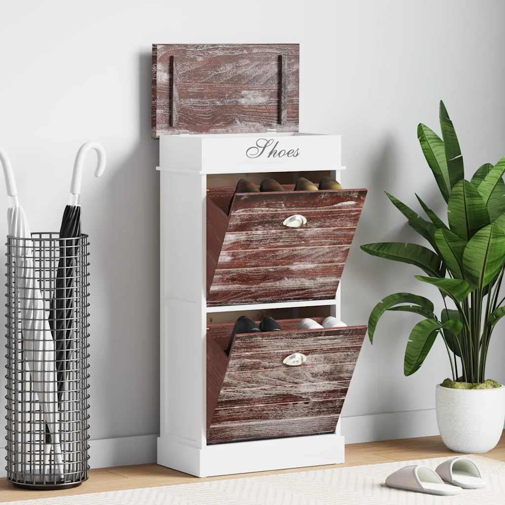 Schuhschrank Grau 50 x 28 x 98 cm Paulownia Holz