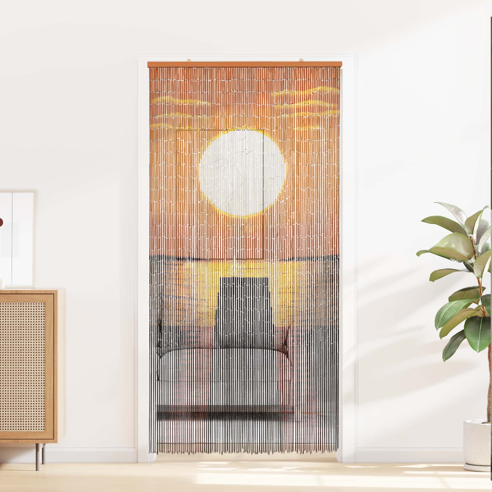 Insekten-Türvorhang Bambus Druck 90x220 cm Bambus