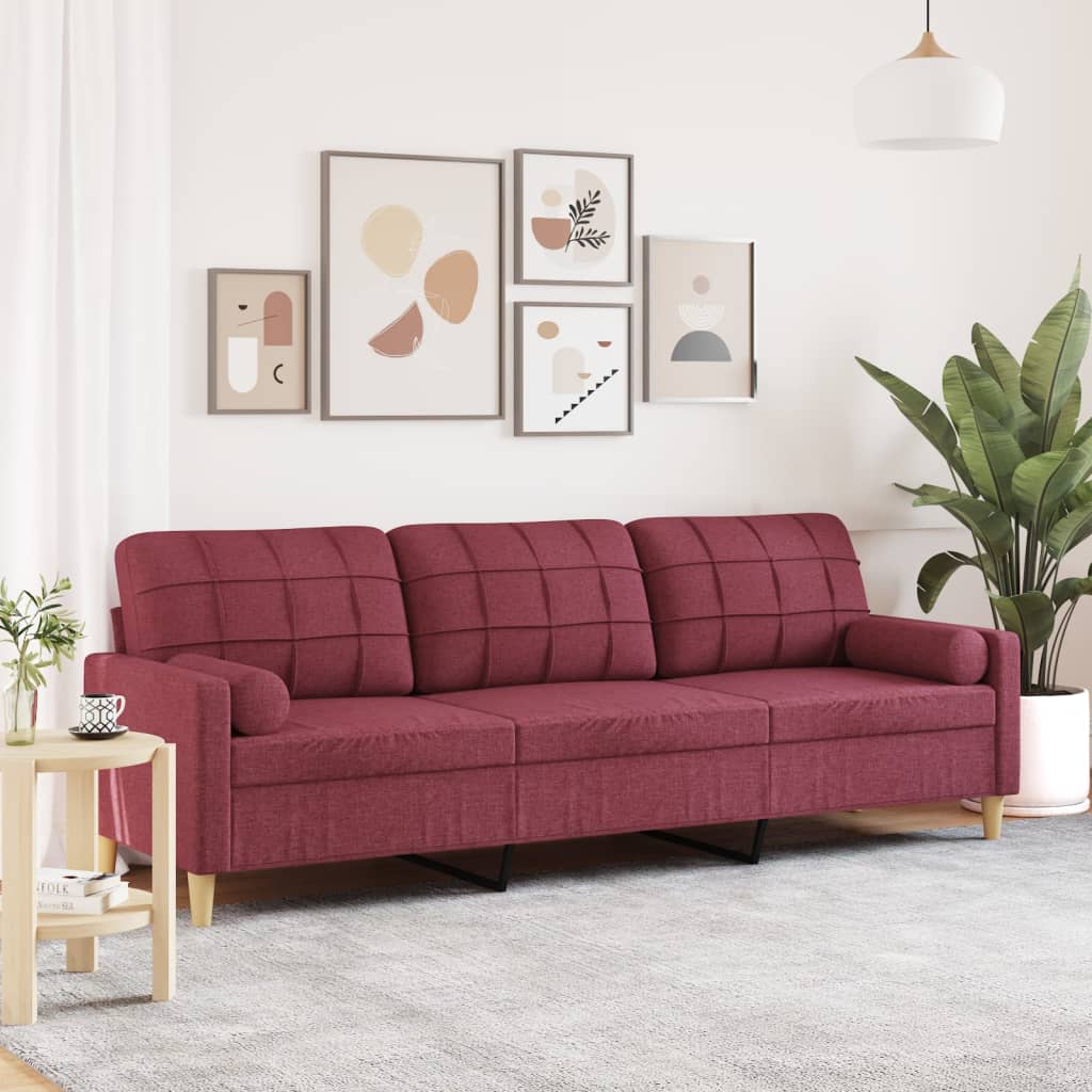 2-Sitzer-Sofa mit Zierkissen Braun 120 cm Stoff