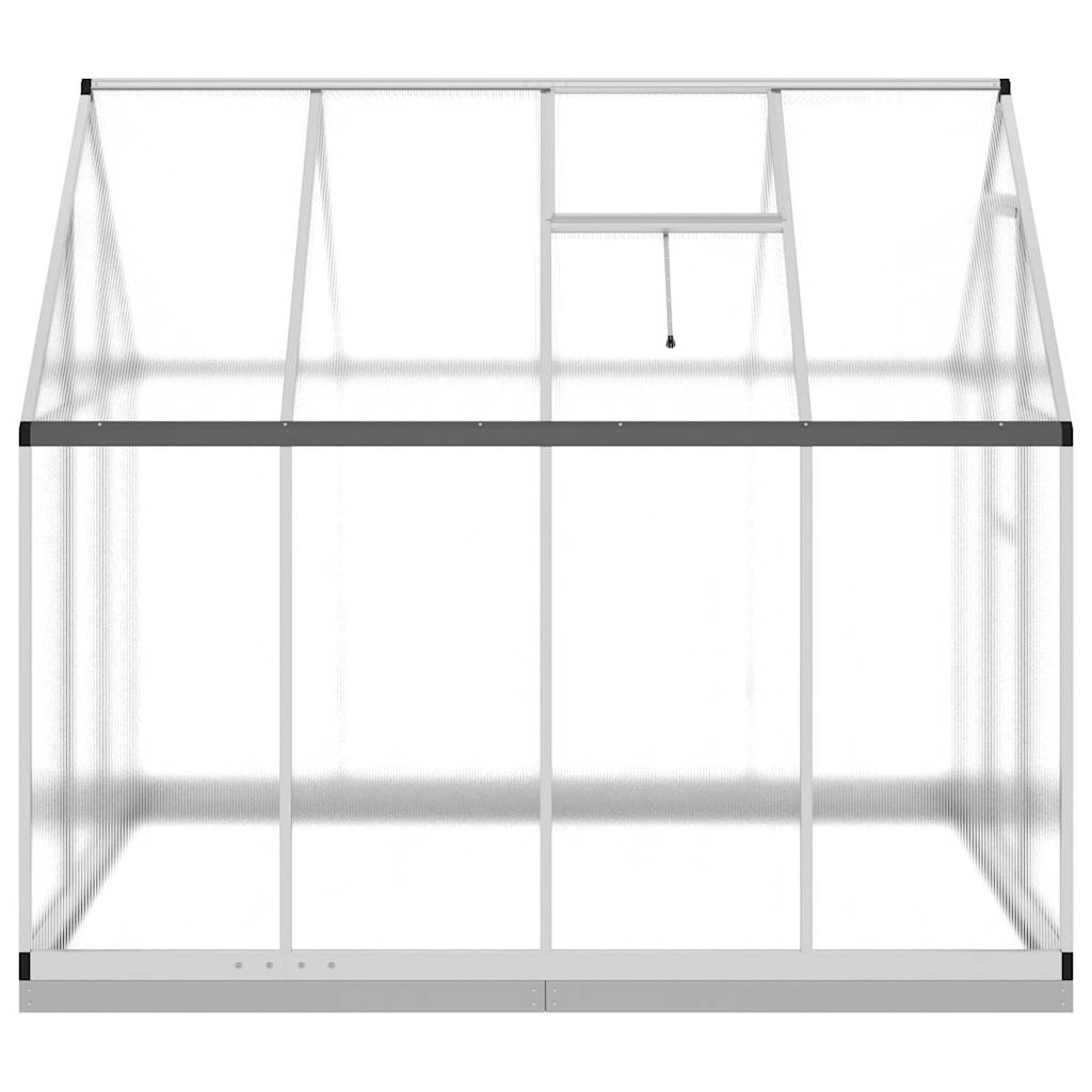 Gewächshaus mit Fundamentrahmen Silber 334x169x202cm Aluminimum