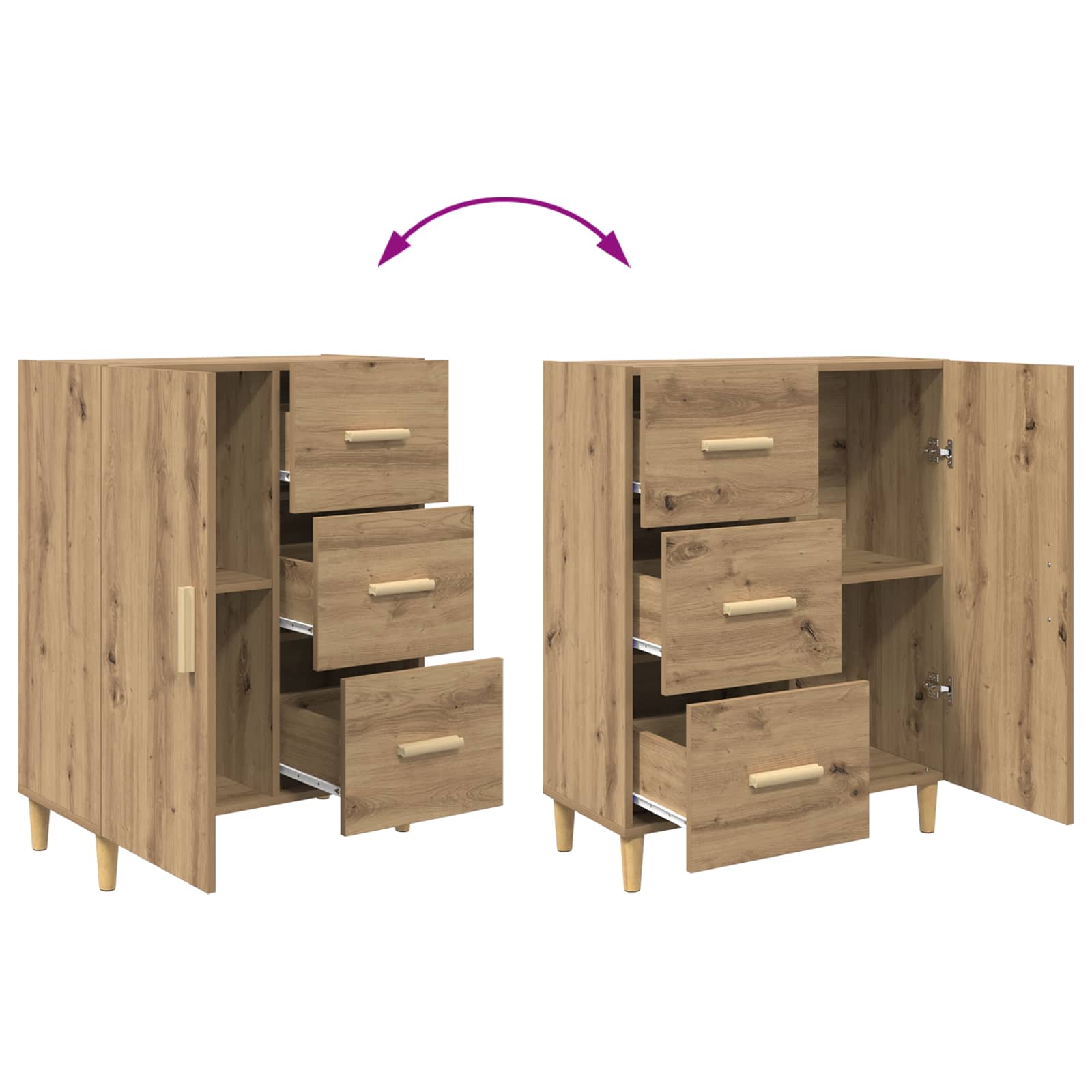 Highboard Altholz 69,5 x 32,5 x 180 cm Holzwerkstoff