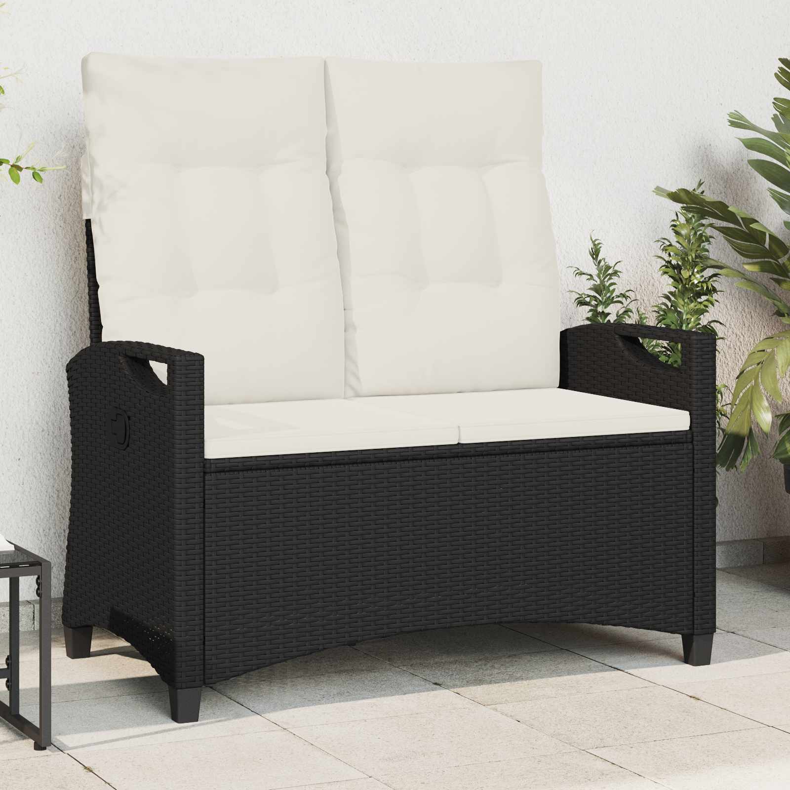 Gartenbank Schwarz 105 x 60 x 112 cm Stahl und Polyester