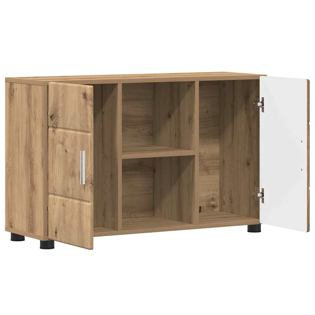 Highboard mit Regal FLORIN Weiß 60 x 35 x 182 cm Holzwerkstoff