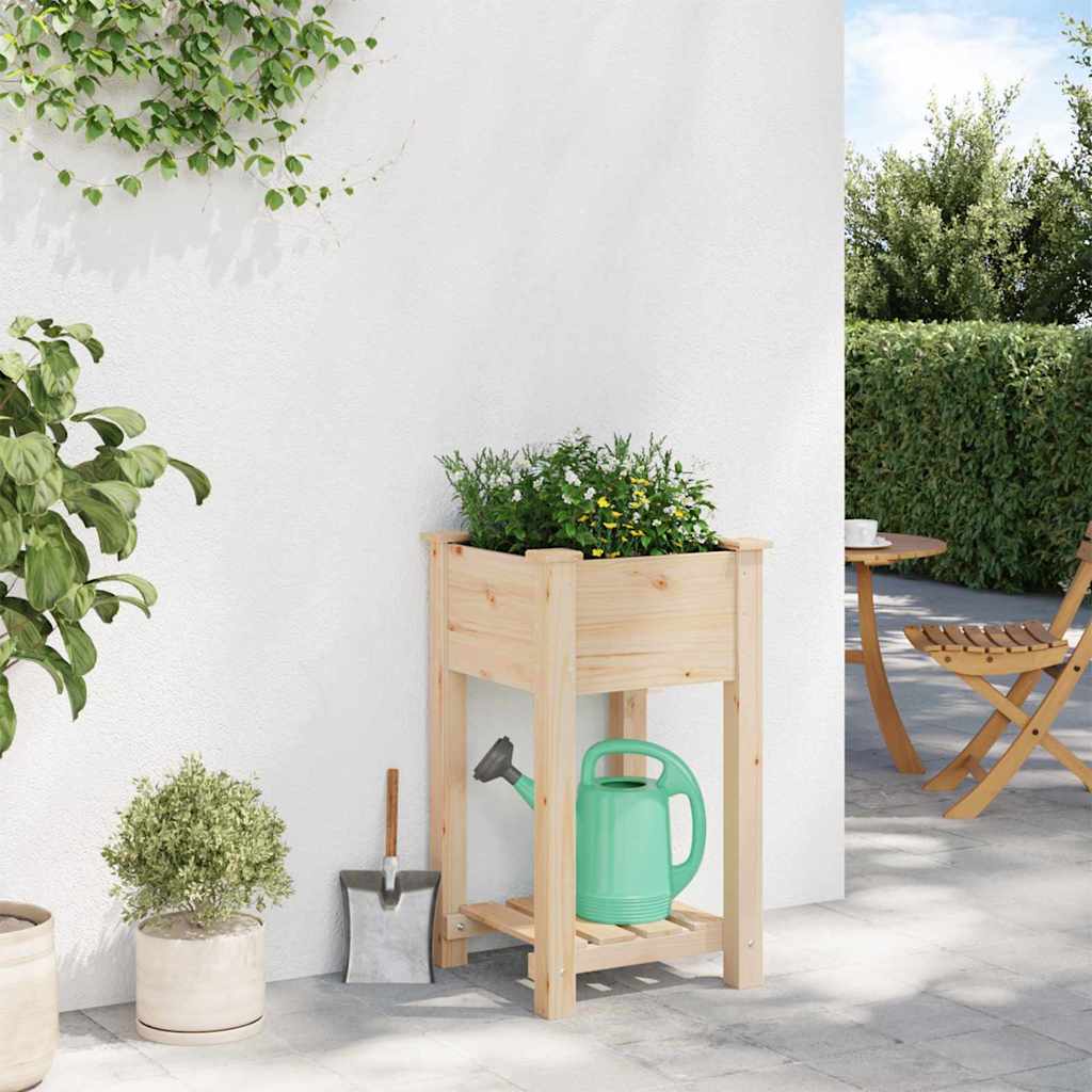 Garten-Pflanzgefäß mit Regal Beige 45 x 45 x 76,5 cm