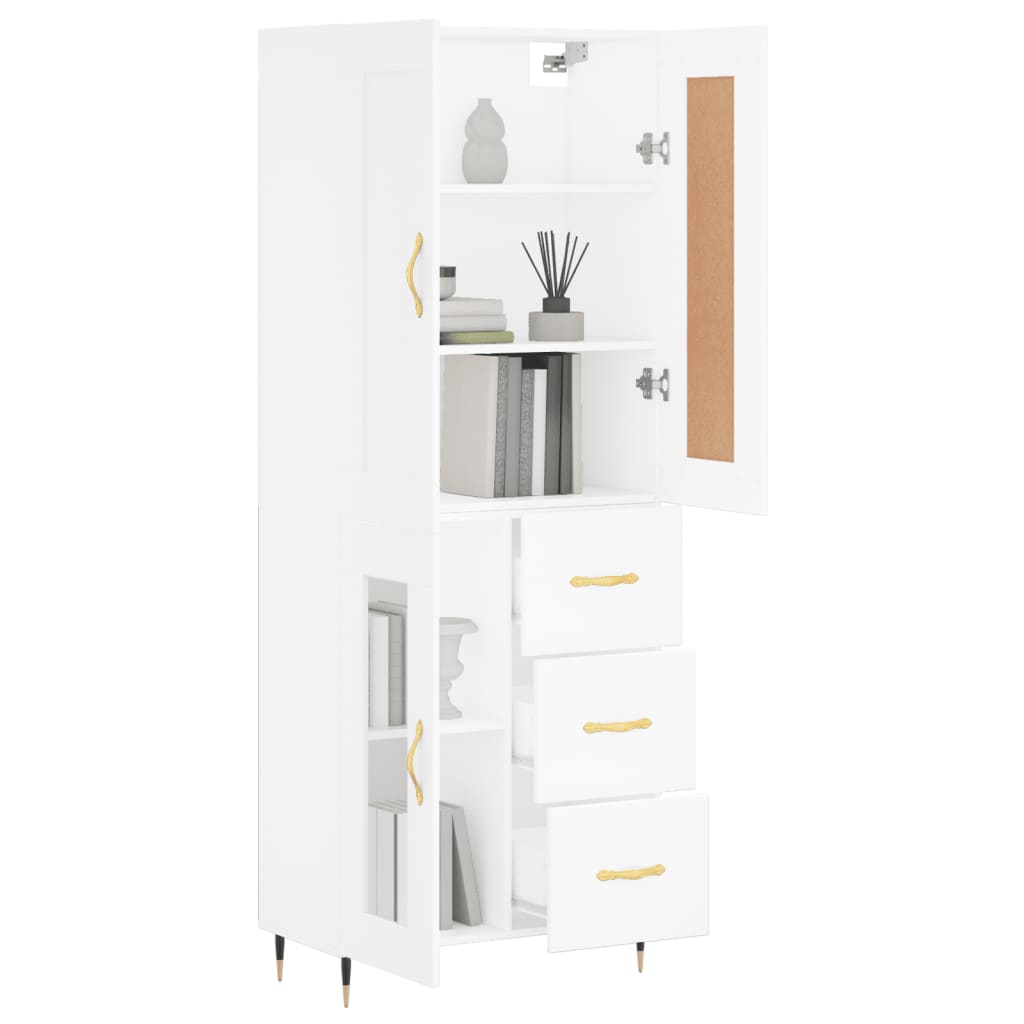 Highboard Betongrau 69,5x34x180 cm Holzwerkstoff