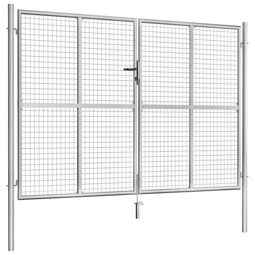 Gartentor verzinkter Stahl 100 x 75 cm Silber