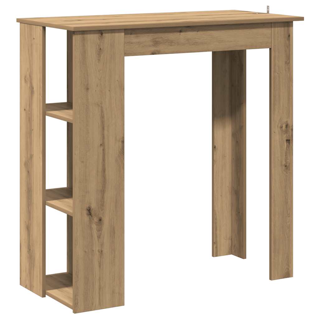 Bartisch mit Regal Weiß 102x50x103,5 cm Holzwerkstoff