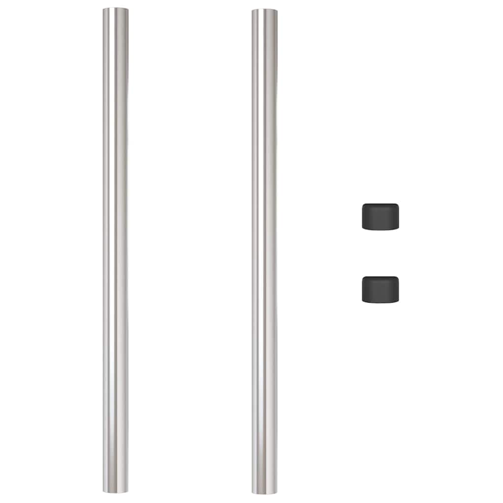 Zaunpfosten 2 pcs Grün 50 cm Pulverbeschichteter Stahl