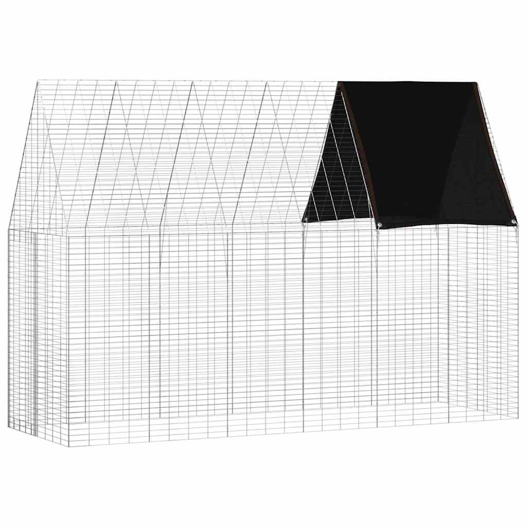 Hühnerkäfig 2 pcs Silber 600 x 100 x 210 cm Verzinkter Stahl