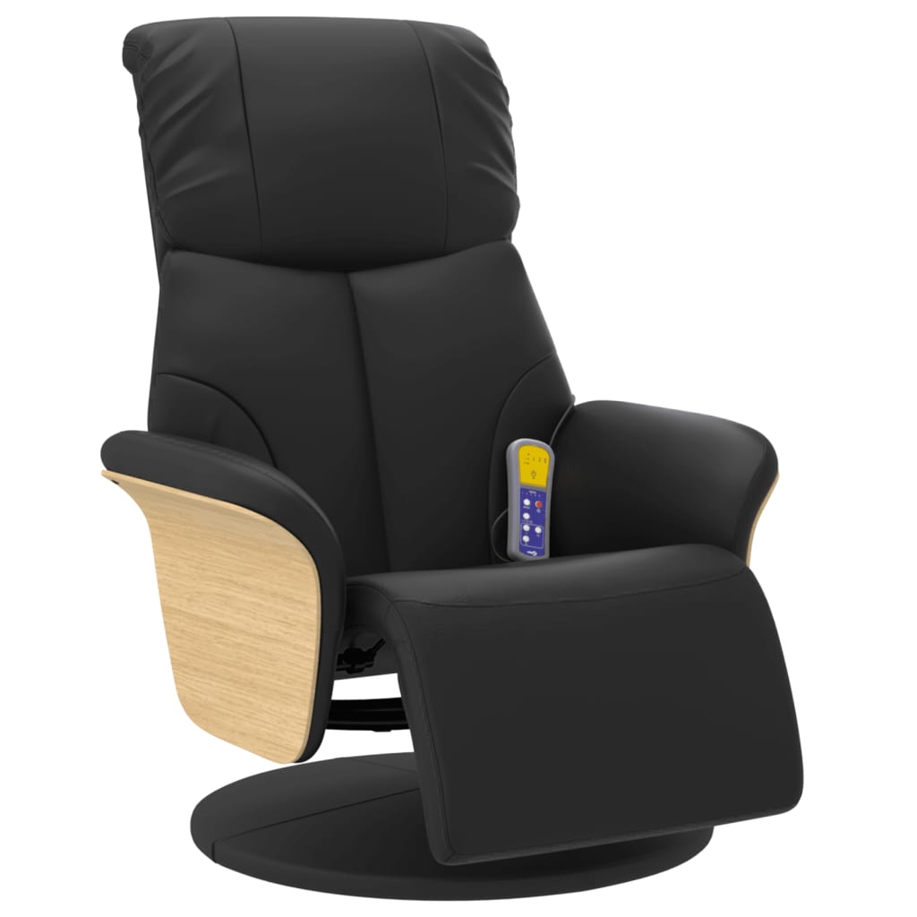 Massagesessel mit Fußteil Creme Kunstleder