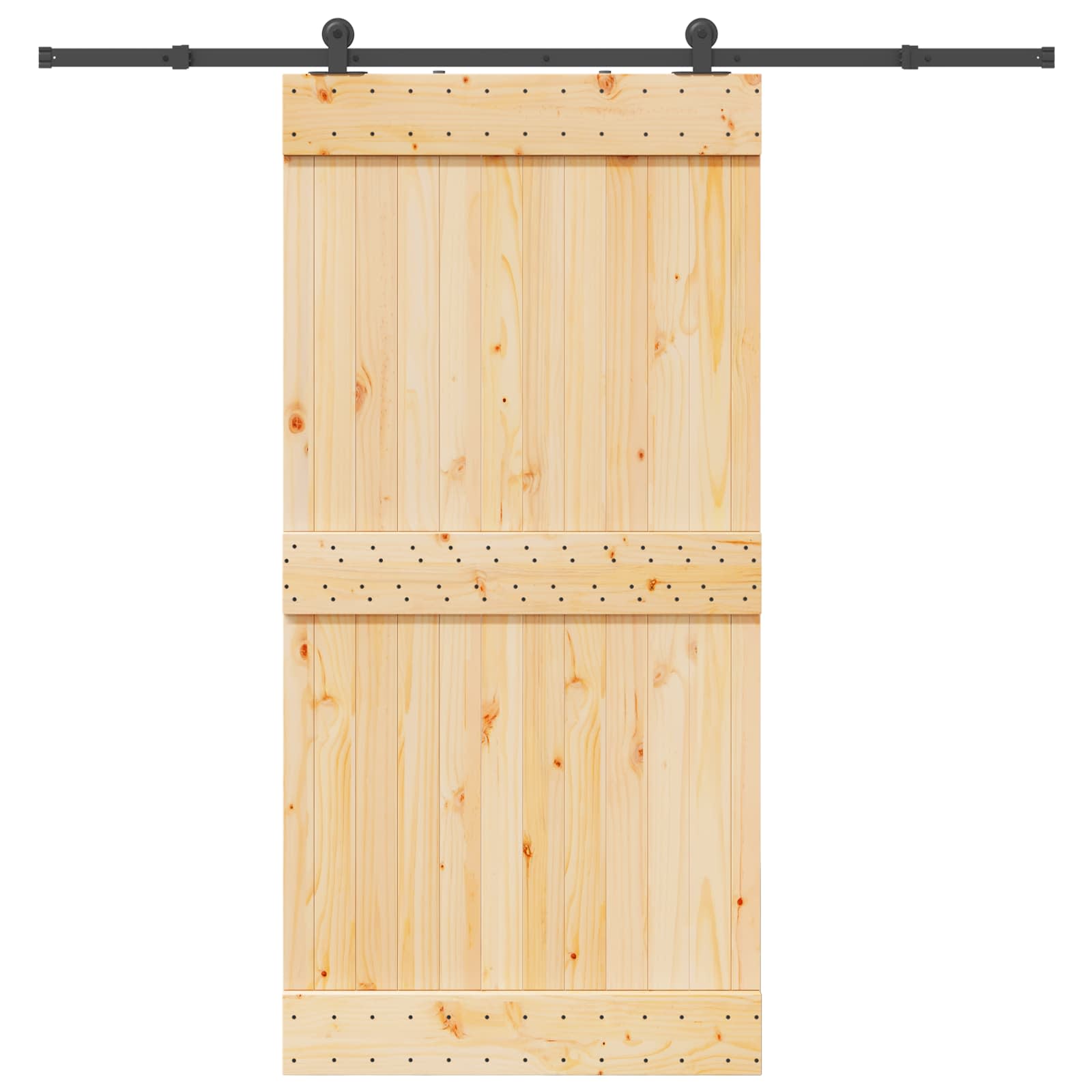 Schiebetür NARVIK Natürlich und Schwarz 70 x 210 cm (213,5 cm)