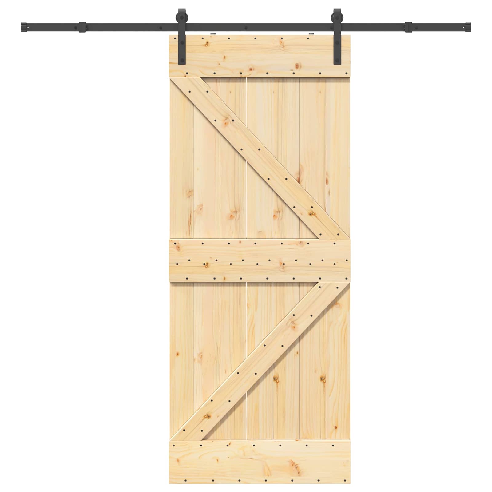 Schiebetür NARVIK Natürlich und Schwarz 70 x 210 cm (152,5 cm)