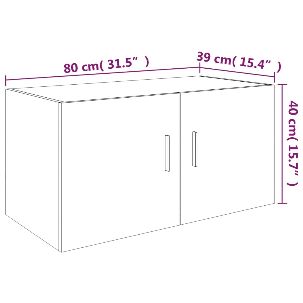 Wandschrank Weiß 80 x 39 x 40 cm Holzwerkstoff