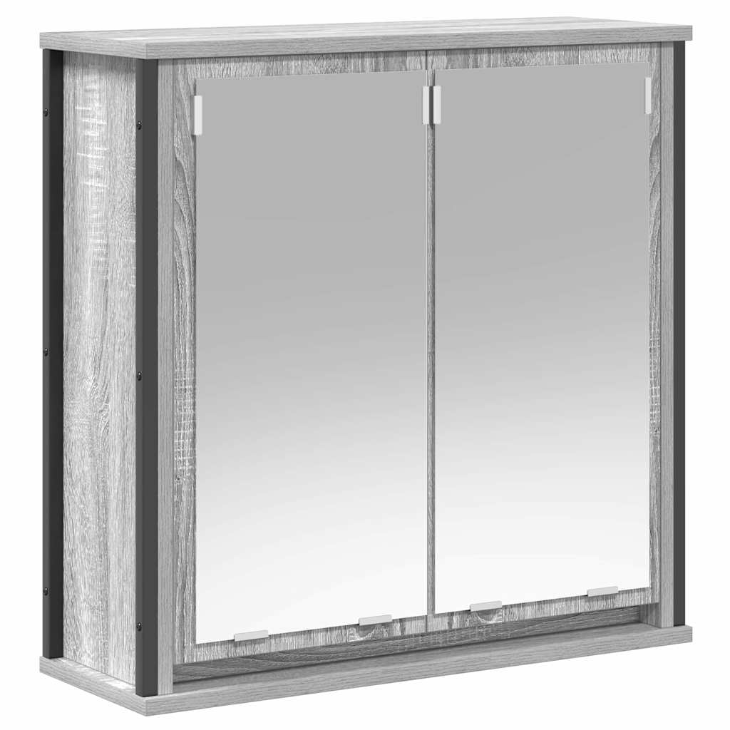 2-tlg. Badmöbel-Set Schwarz Eichen-Optik Holzwerkstoff