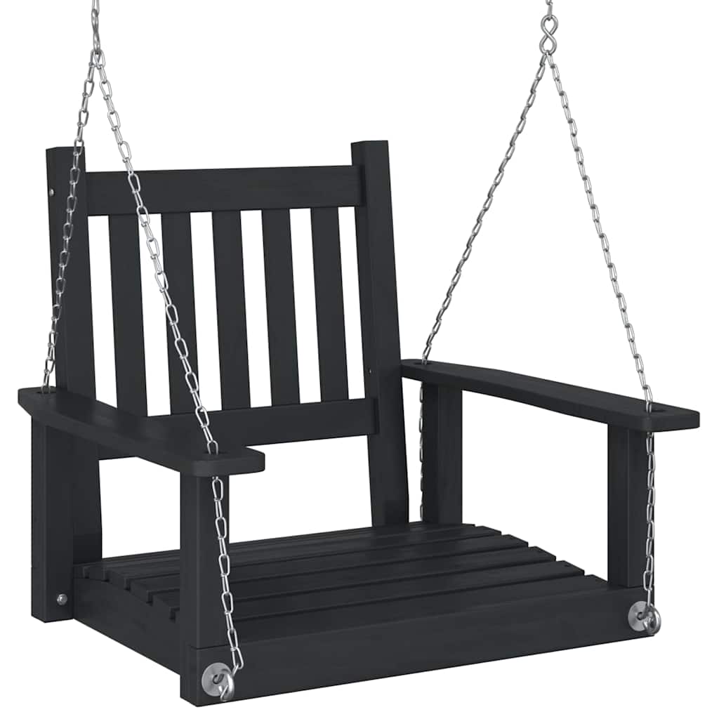 Garten-Hängestuhl mit Metallketten Braun Massivholz Tanne