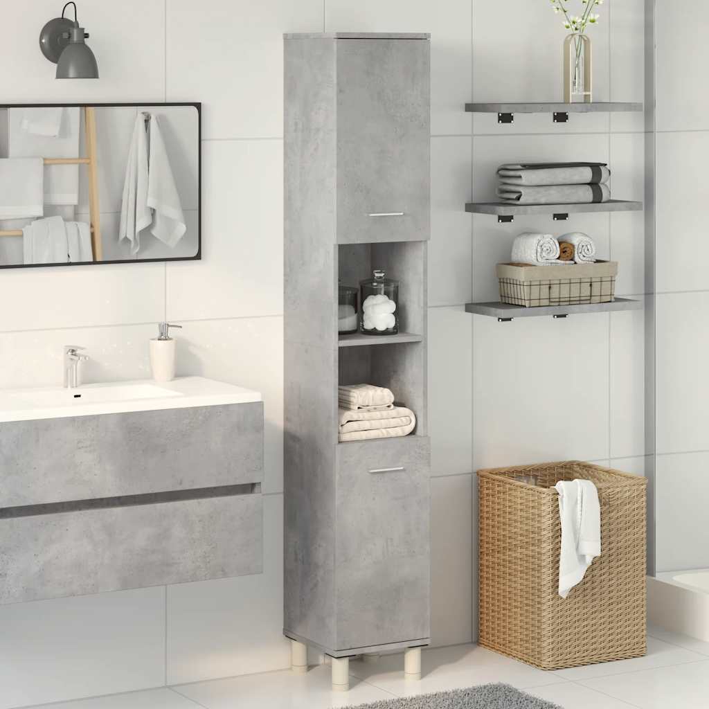 Badezimmerschrank Weiß 30x30x179 cm Holzwerkstoff