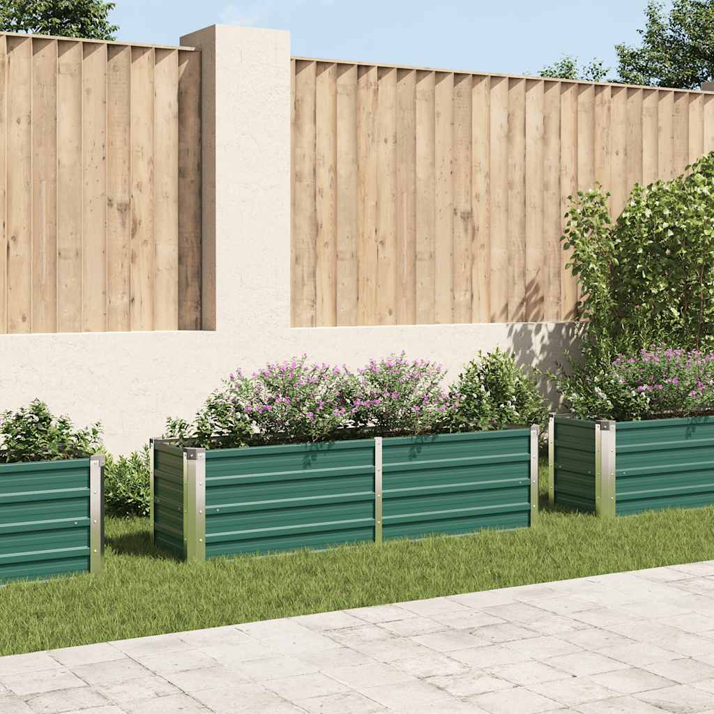 Garten-Hochbeet Verzinkter Stahl 240x80x77 cm Grün