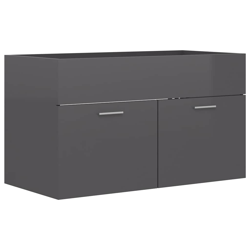 2-tlg. Badmöbel-Set Schwarz Holzwerkstoff