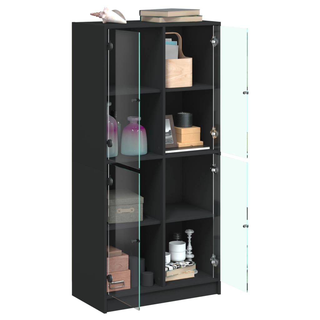 Bücherschrank mit Türen Weiß 136x37x142 cm Holzwerkstoff