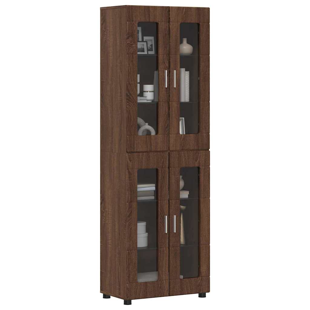 Highboard mit Regal FLORIN Weiß 60 x 35 x 182 cm Holzwerkstoff