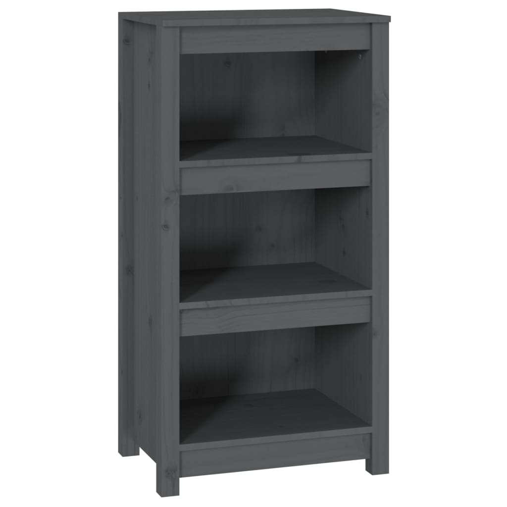 Bücherregal Grau 80x35x68 cm Massivholz Kiefer