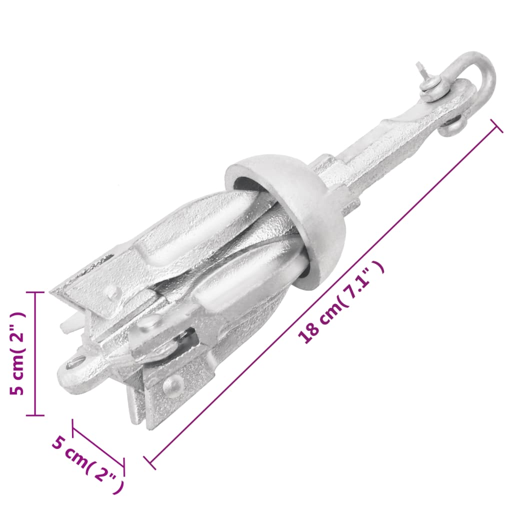 Klappanker Silber 0,7 kg Feuerverzinktes Gusseisen