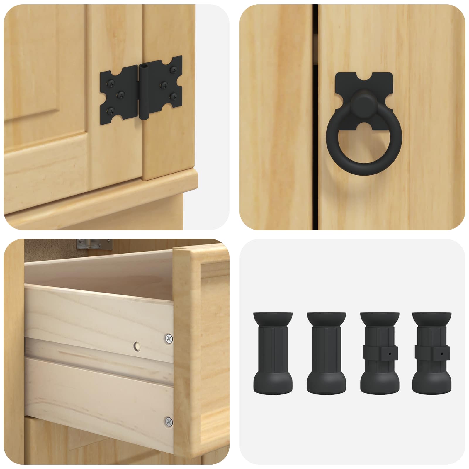 Schrank SKI Honigbraun 60 x 46 x 81,5 cm Massives Kiefernholz