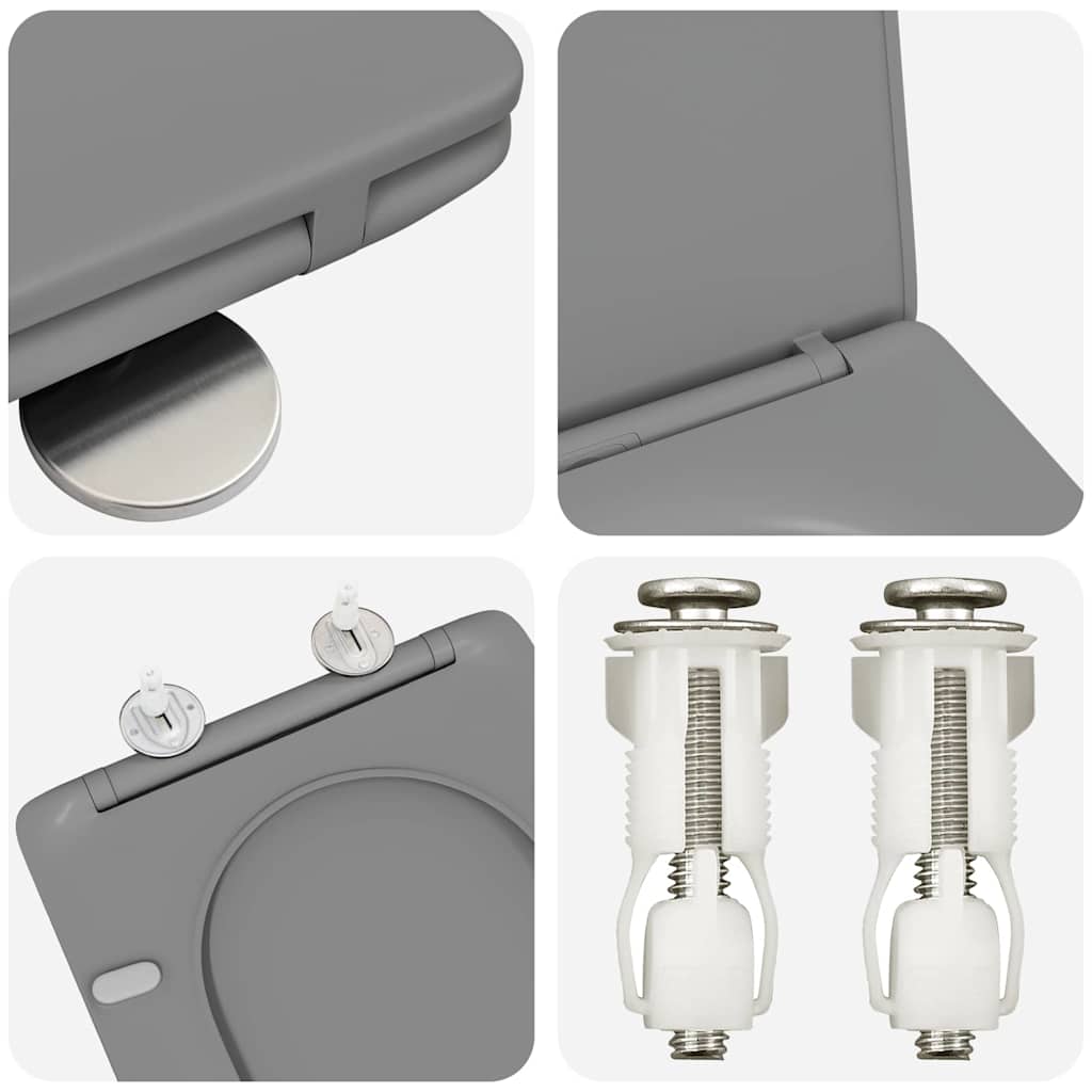 Toilettensitz Anthrazit 47 x 36 x 3,4 cm Duroplast