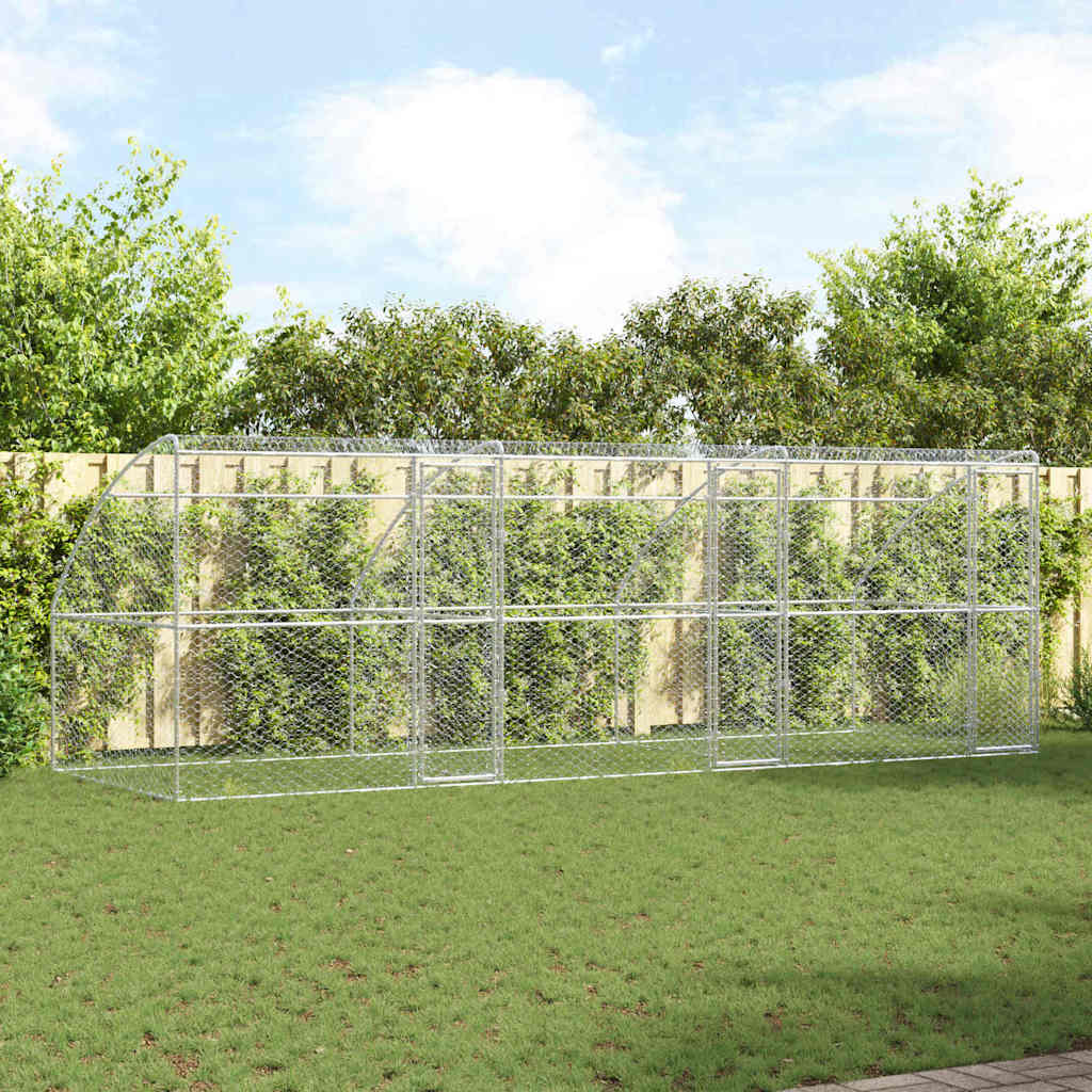 Hundekäfig 2 pcs Silber 4 x 2 x 2 m Verzinkter Stahl