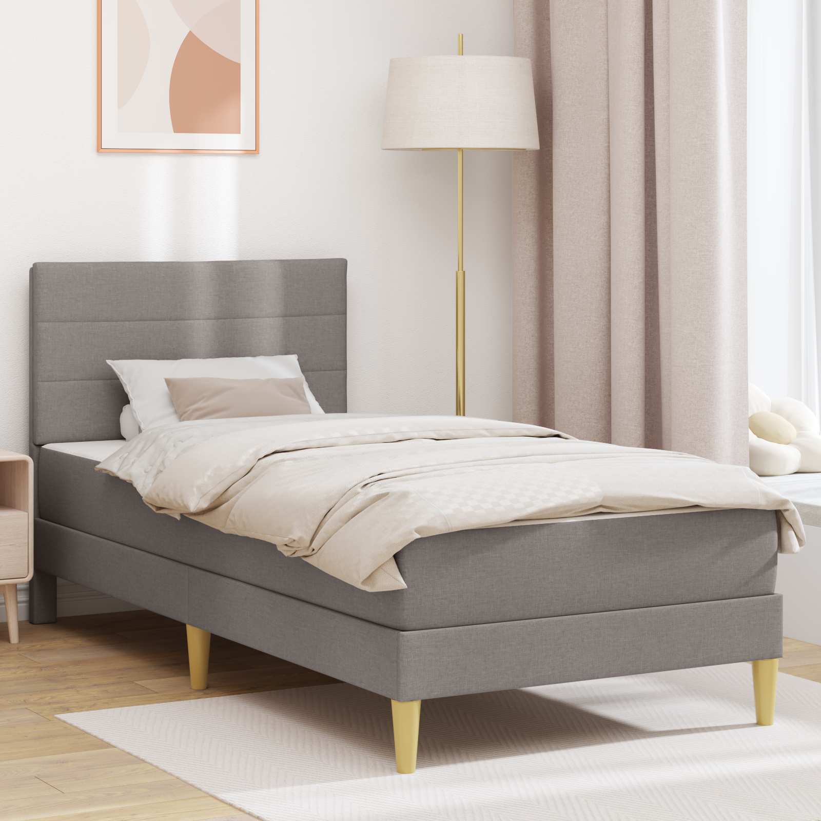 Bettrahmen Hellgrau 80 x 200 cm Polyester