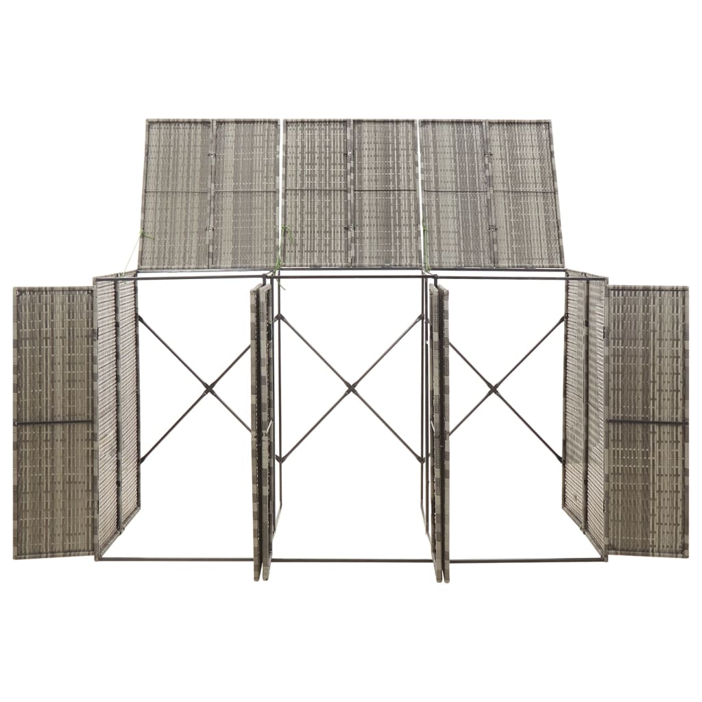 Mülltonnenbox für 1 Tonne Schwarz 70x80x117 cm Poly Rattan