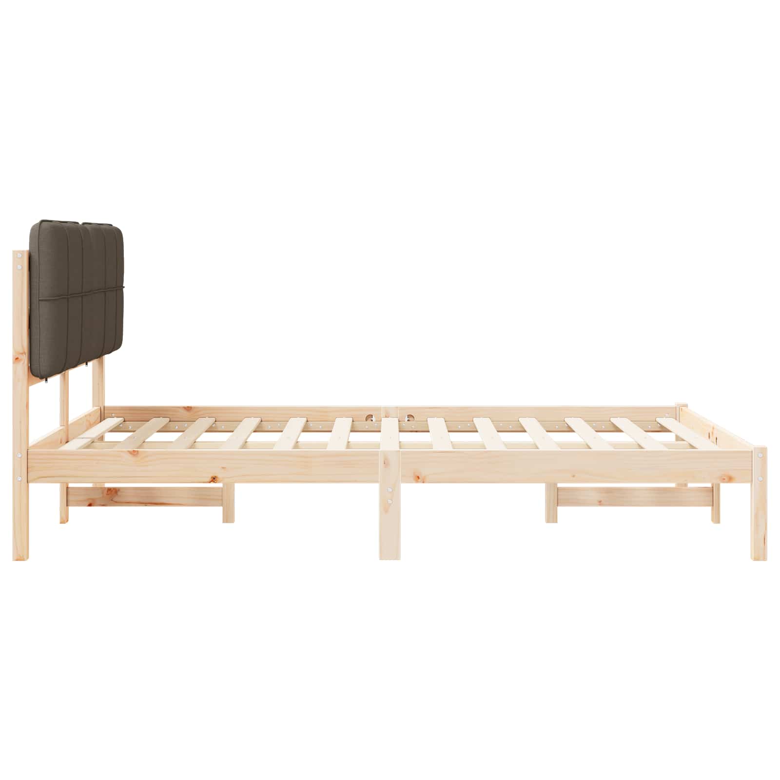 Bettgestell mit gepolstertem Kopfteil Hellgrau 200 x 200 cm