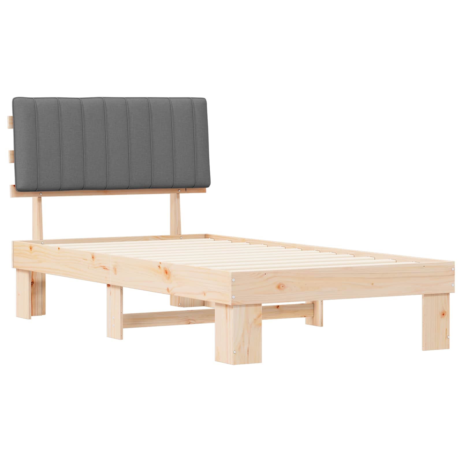 Bettgestell mit gepolstertem Kopfteil Hellgrau 200 x 200 cm