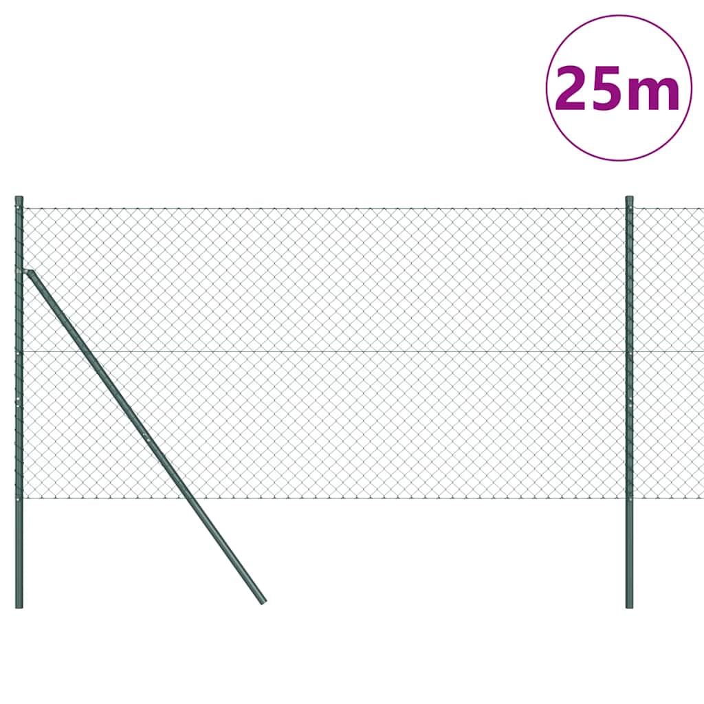 Outdoor Kettenglied-Zaun Erdfixierung 10 x 0,4 m Grün Netz