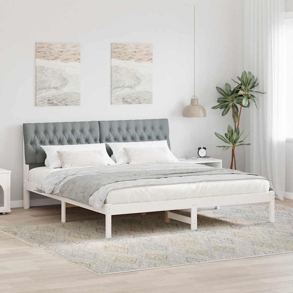 Bettgestell mit gepolstertem Kopfteil Braun 200 x 200 cm