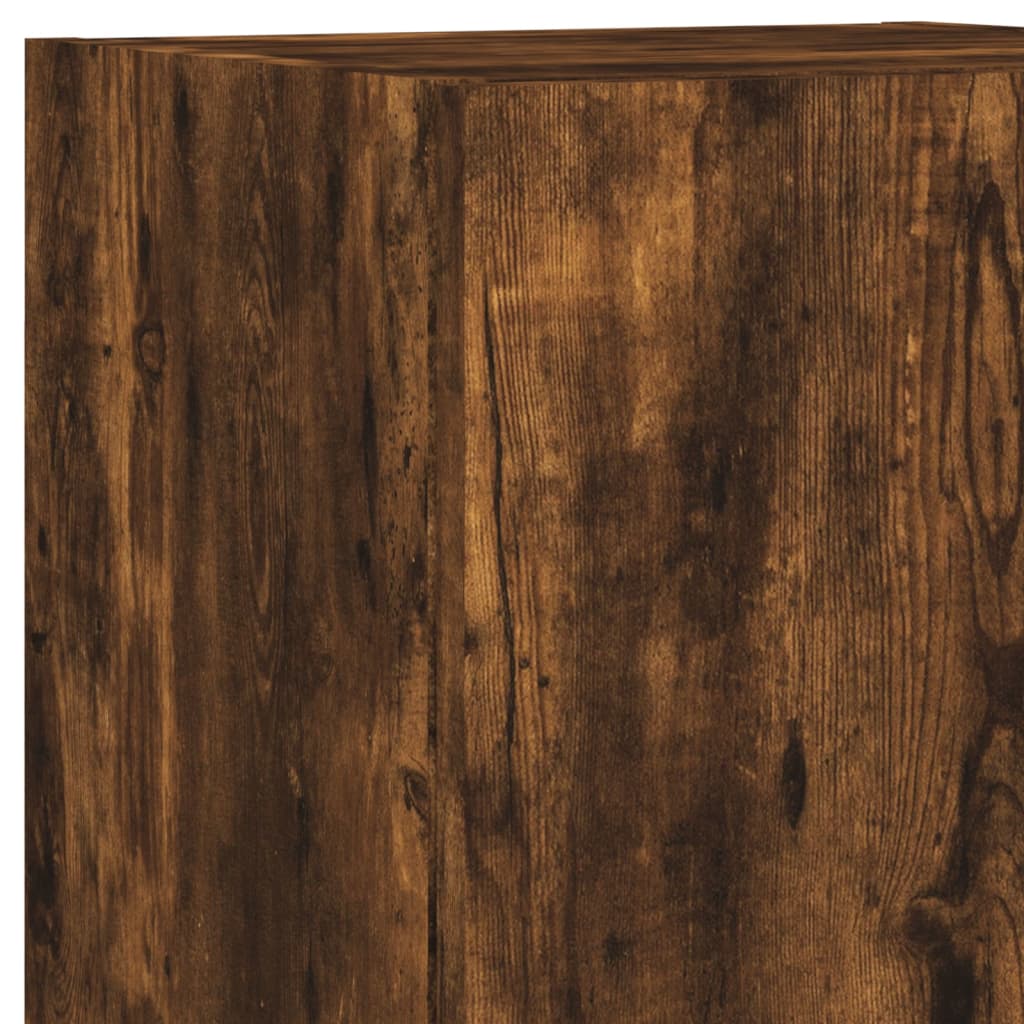 5-tlg. Wohnwand mit LED-Beleuchtung Weiß Holzwerkstoff