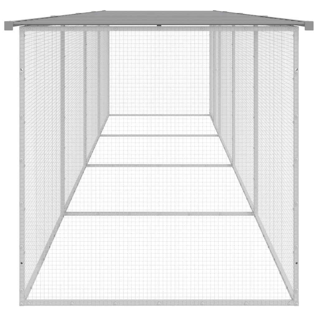 Hühnerkäfig mit Dach Anthrazit 203x98x90 cm Verzinkter Stahl