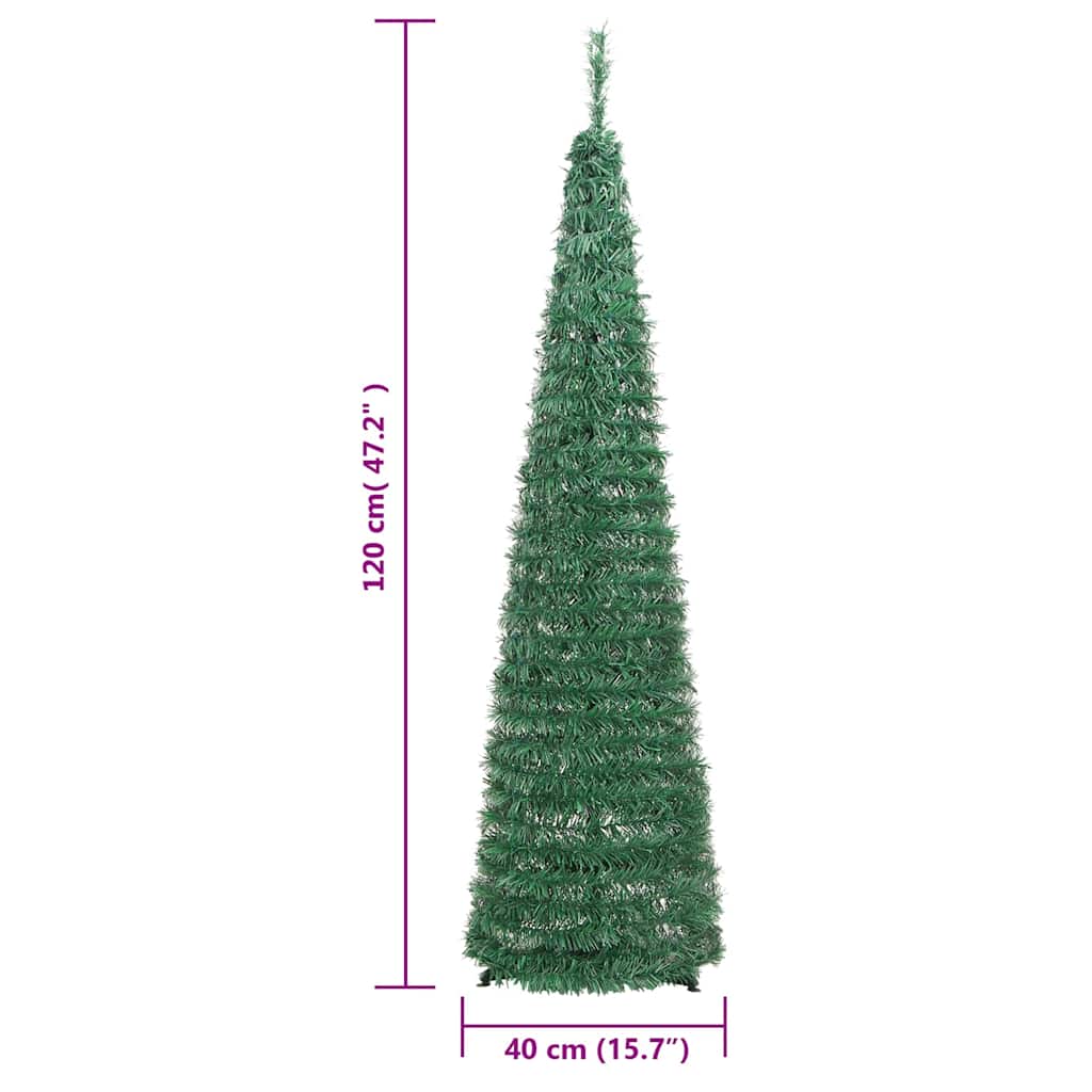 Künstlicher Pop-Up-Weihnachtsbaum mit Beleuchtung Grün 150 cm