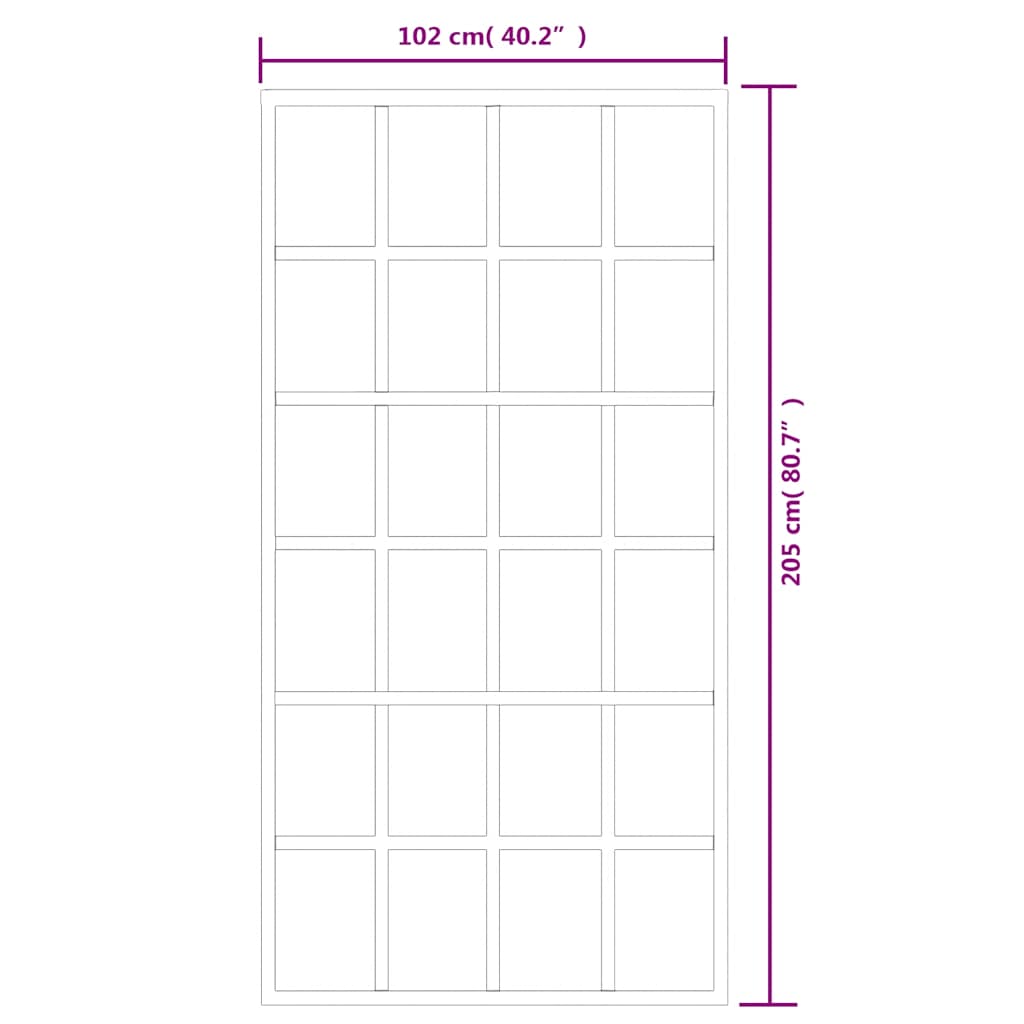 Schiebetür 3-teilig ESG-Glas und Aluminium 76x205 cm Schwarz