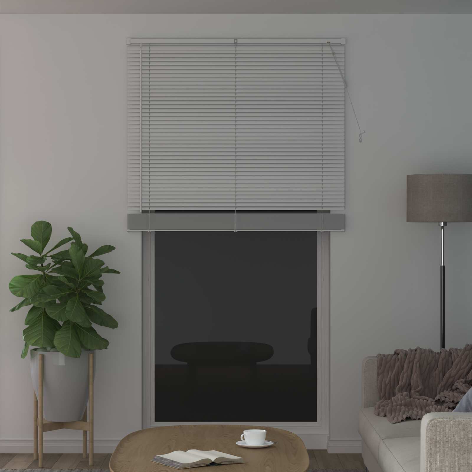 Jalousie Silber Grau 150 x 40 cm 25 mm PVC
