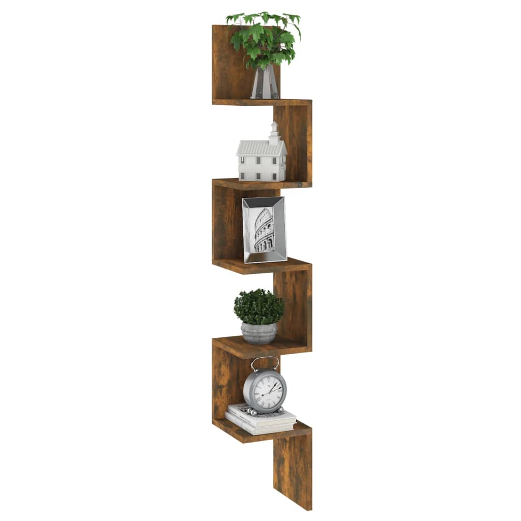 Wand-Eckregal Weiß 20x20x127,5 cm Holzwerkstoff