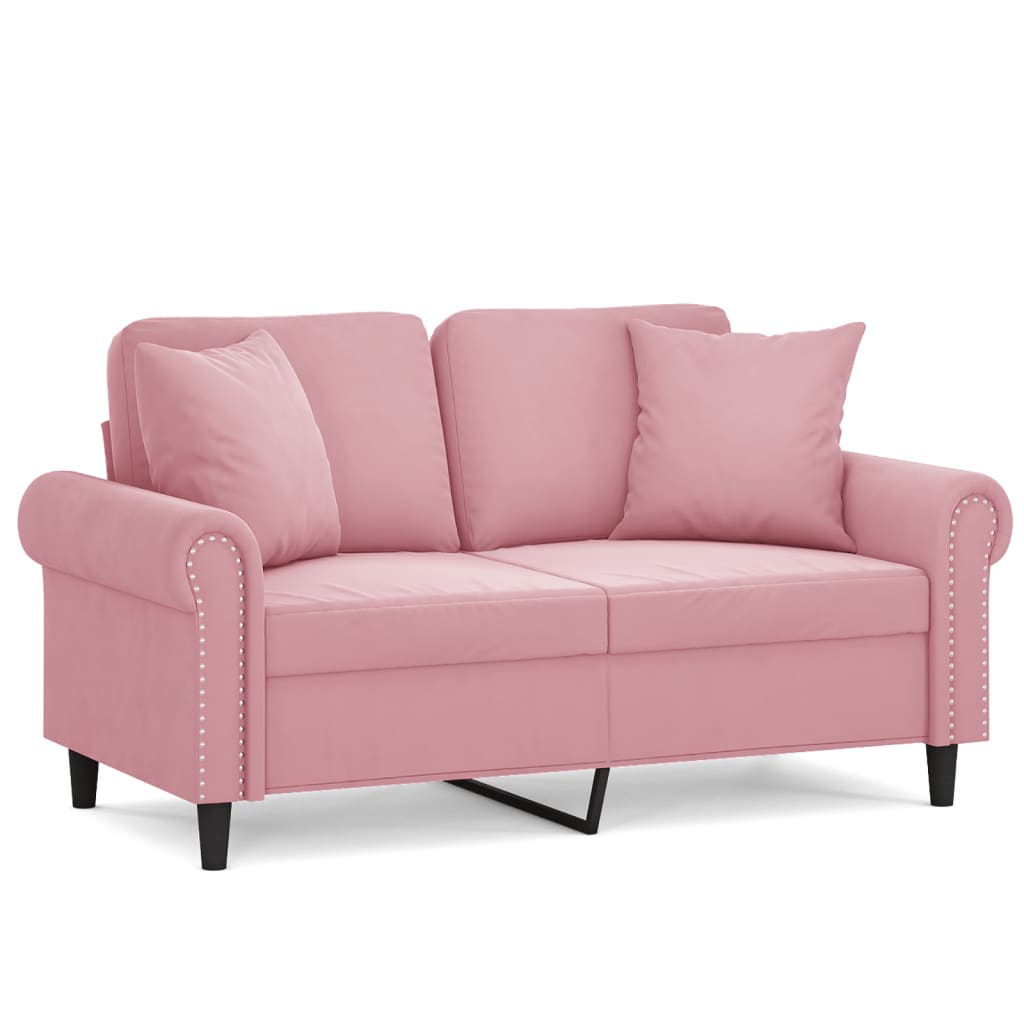 2-Sitzer-Sofa mit Zierkissen Dunkelgrün 120 cm Samt
