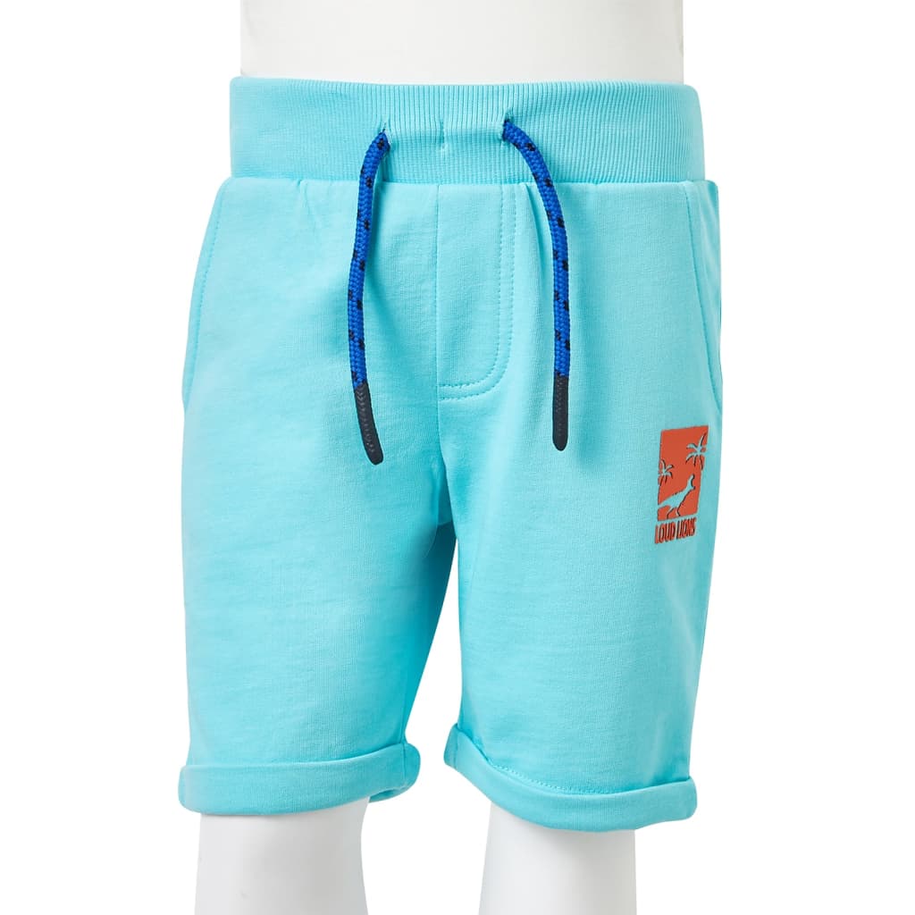 Kindershorts mit Kordelzug Blau Melange 116