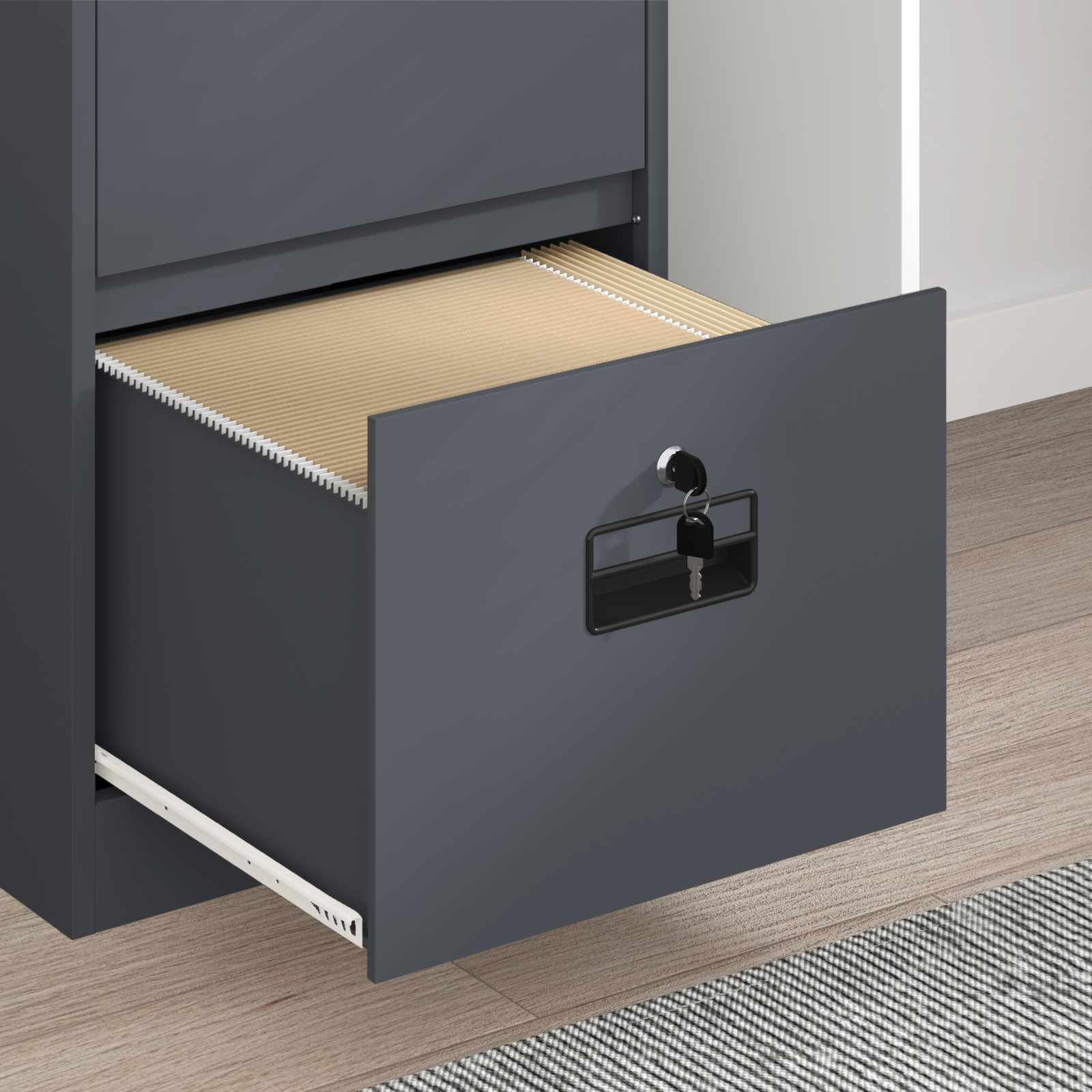 Aktenschrank 2 pcs Schwarz 44 x 50 x 139 cm Kaltgewalzter Stahl
