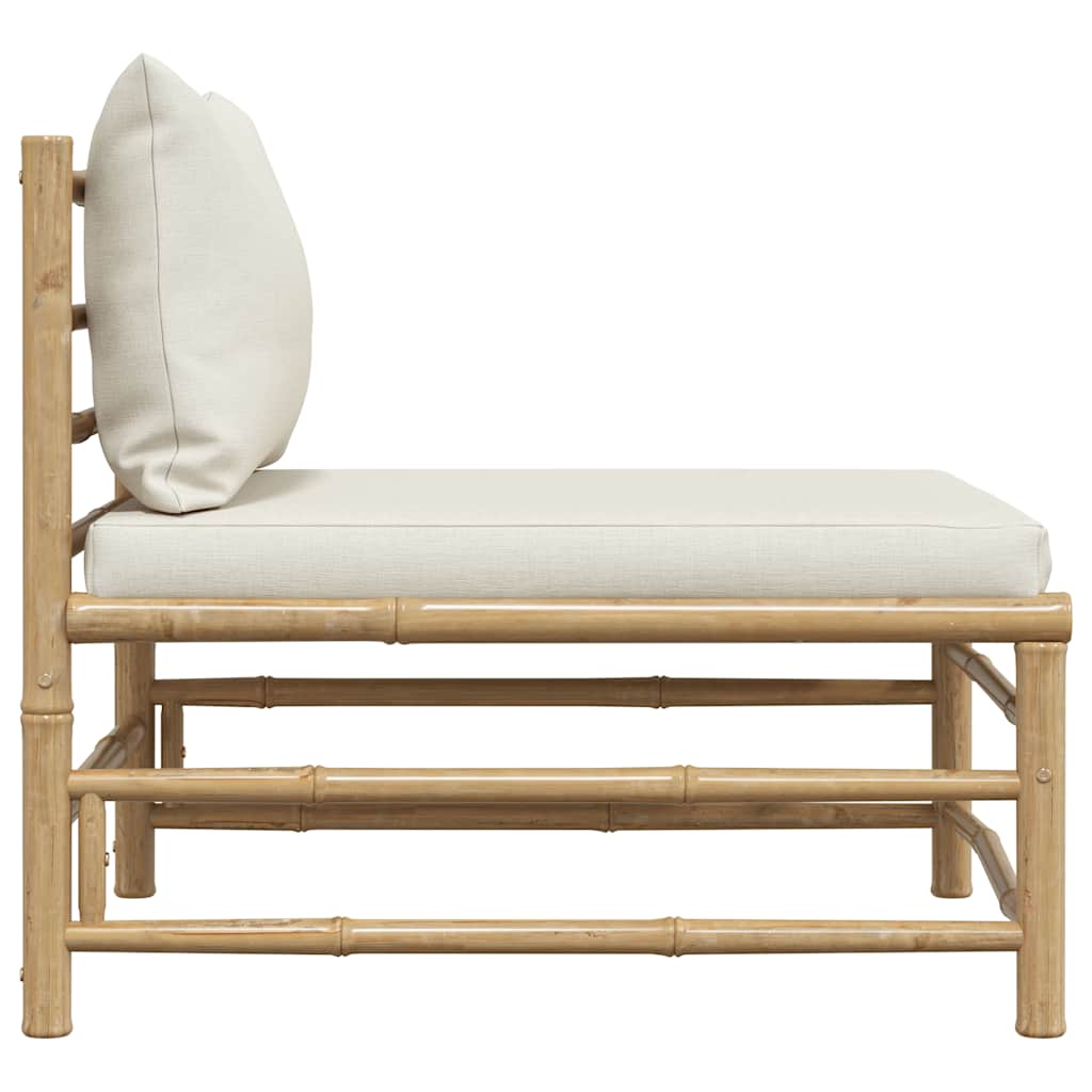 3-tlg. Garten-Lounge-Set mit Kissen Bambus