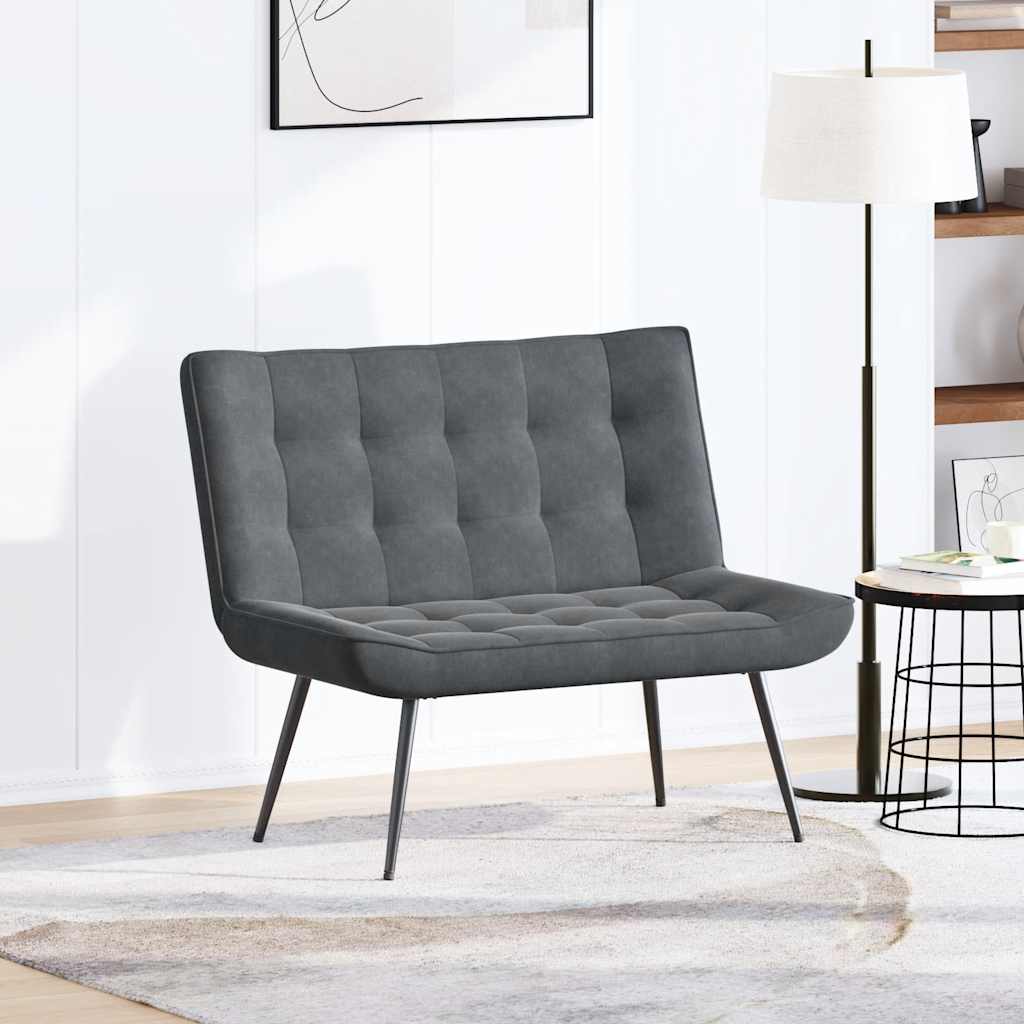 Sitzbank Hellgrau 110x74x84 cm Samt