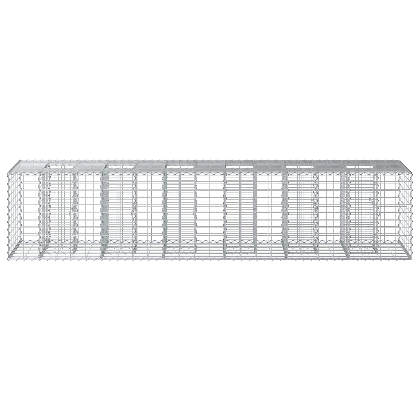 Gabionen Hochbeet 2 pcs Silber 260 x 60 x 55 cm