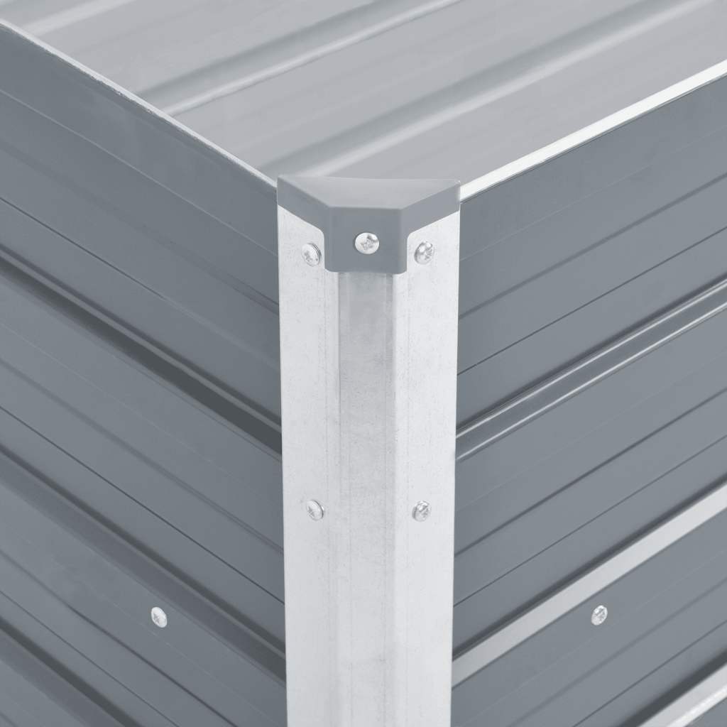 Hochbeet 160 x 80 x 77 cm Verzinkter Stahl Grau