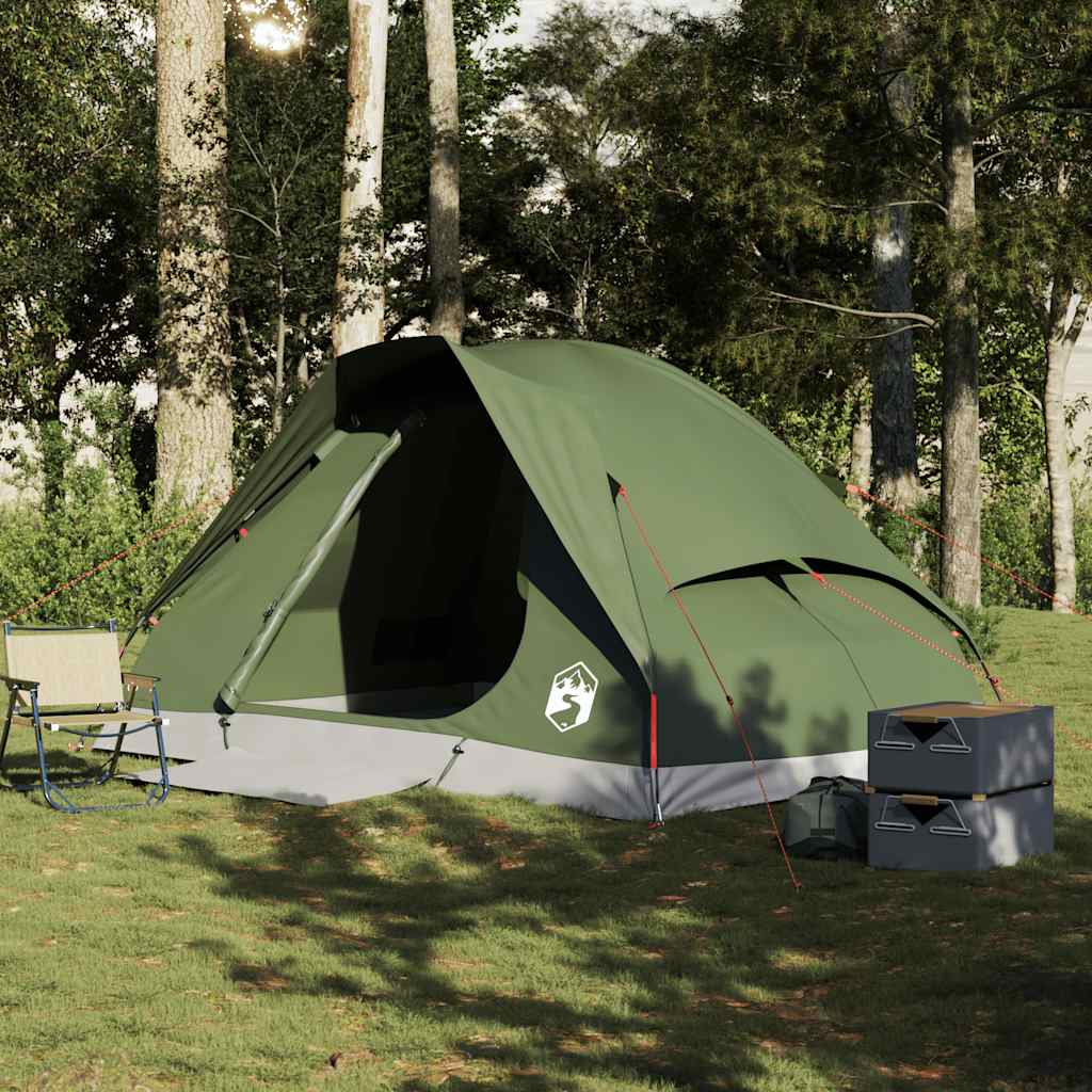 Kuppel-Campingzelt 2 Personen Olivgrün Wasserdicht