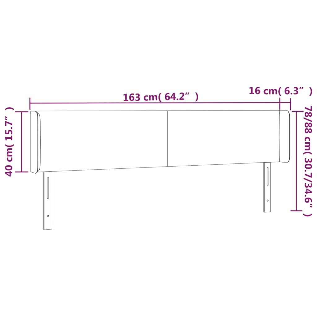 Kopfteil mit Ohren Creme 83x16x78/88 cm Kunstleder